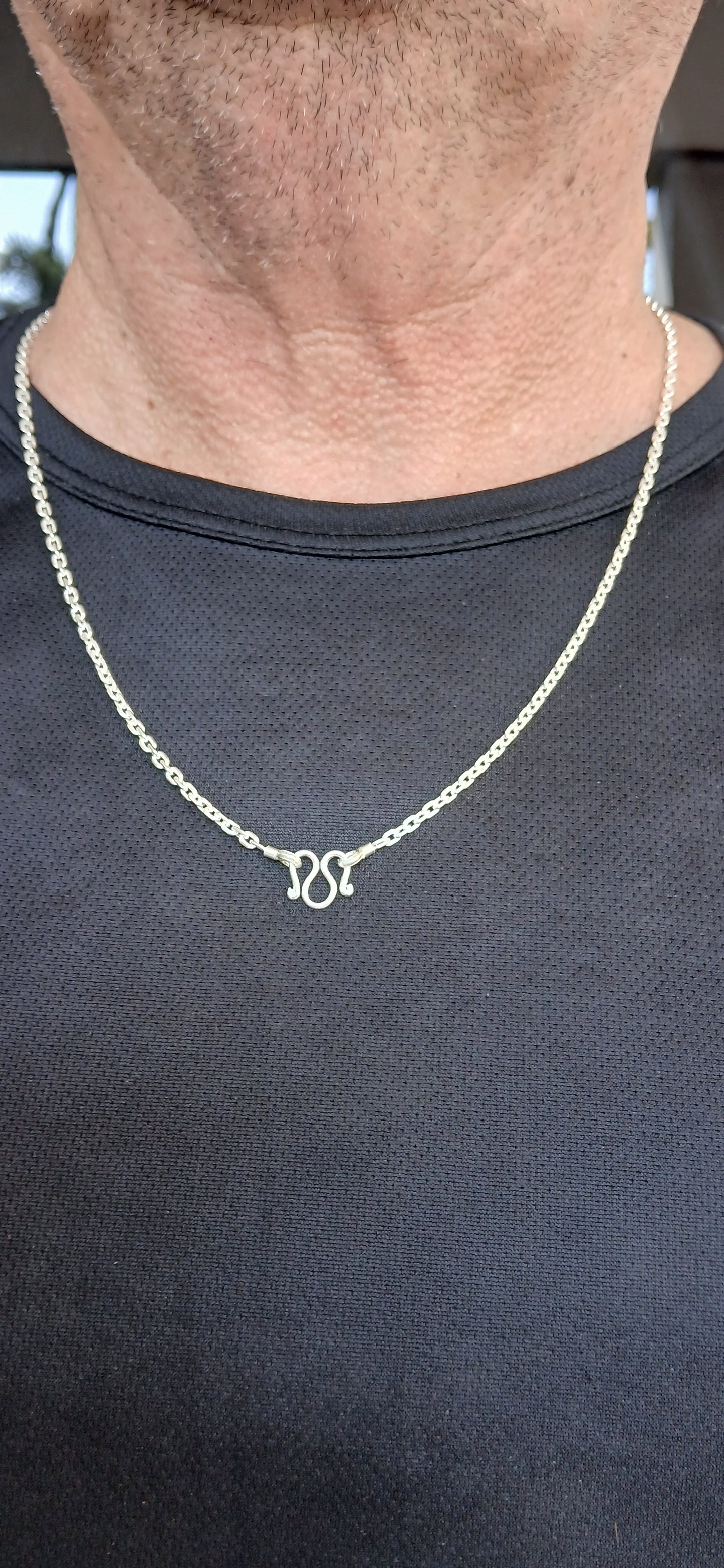 Bali Pattern Necklace 60cms Long Sterling Silver