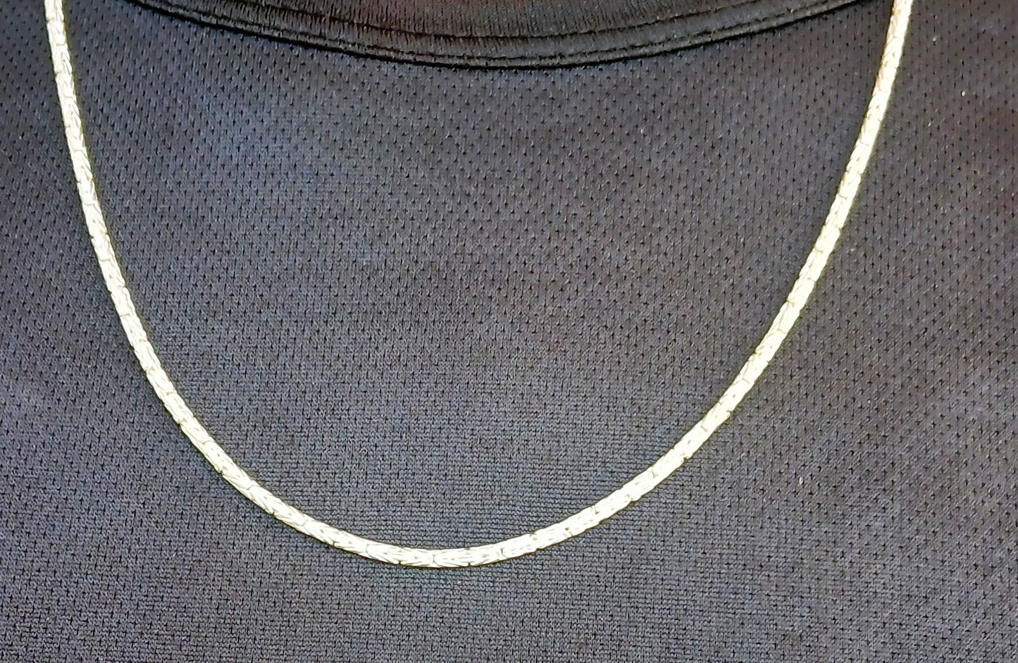 Rattan Necklace 60cms Long Sterling Silver