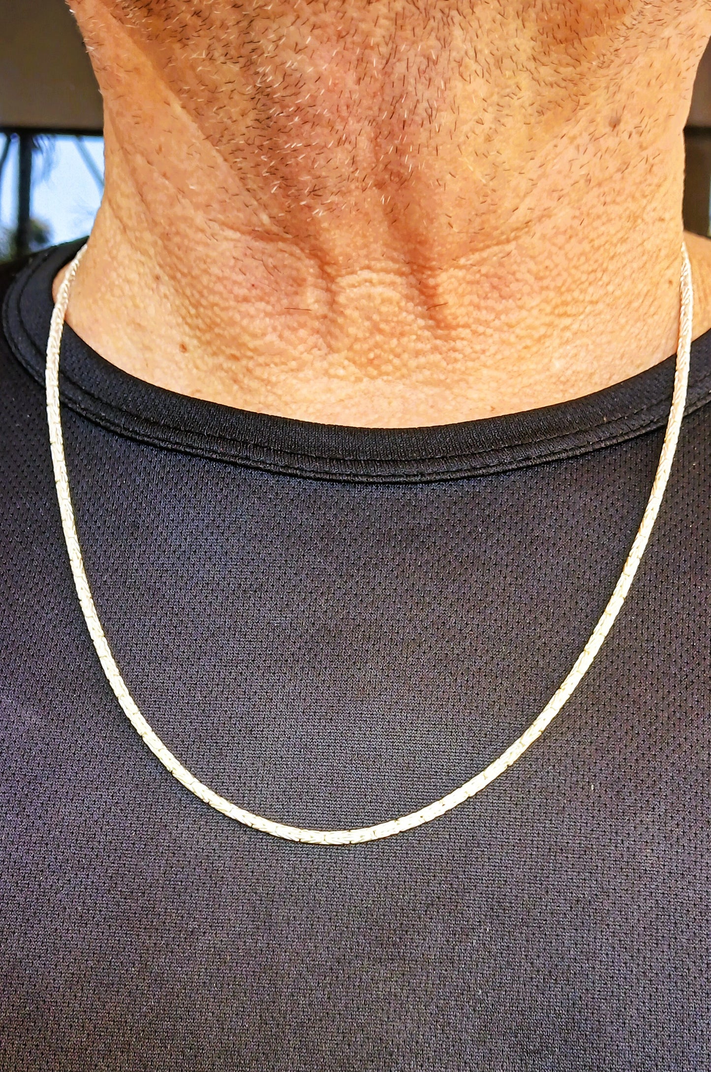 Rattan Necklace 60cms Long Sterling Silver