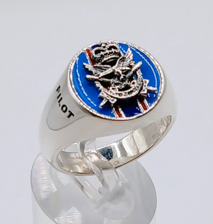 AUSTRALIAN ARMY AVIATION STERLING SILVER SIGNET RING
