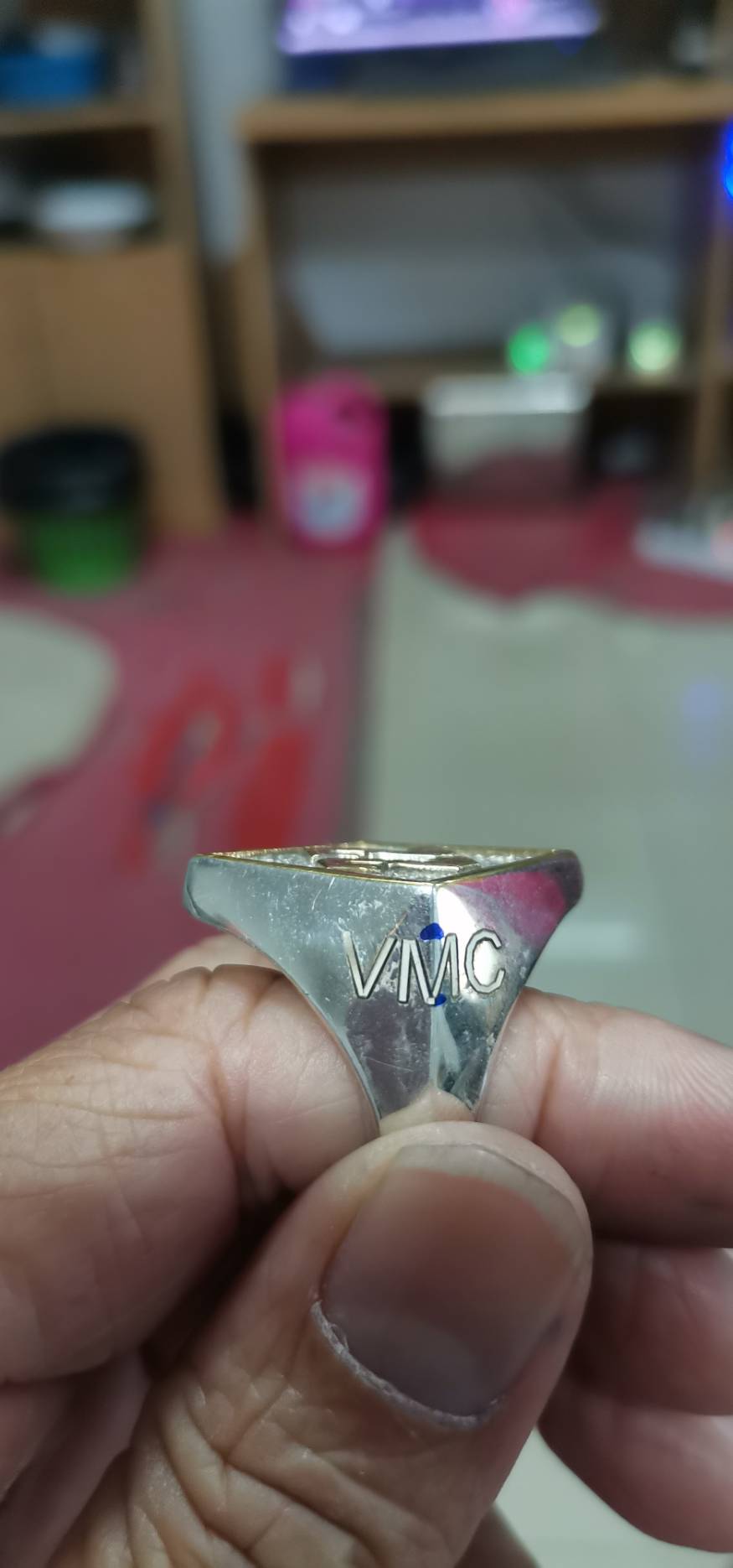 22V Diamond Shaped Sterling Silver Ring