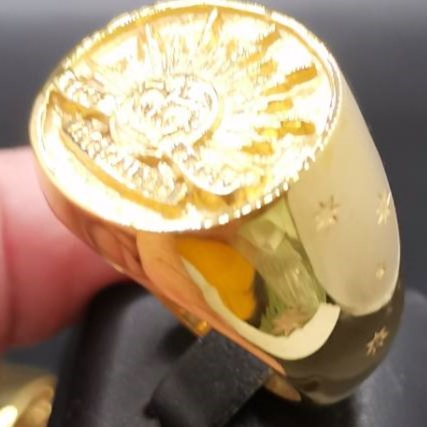 Rising Sun Sterling Solid 9 Carat Yellow Gold Ring