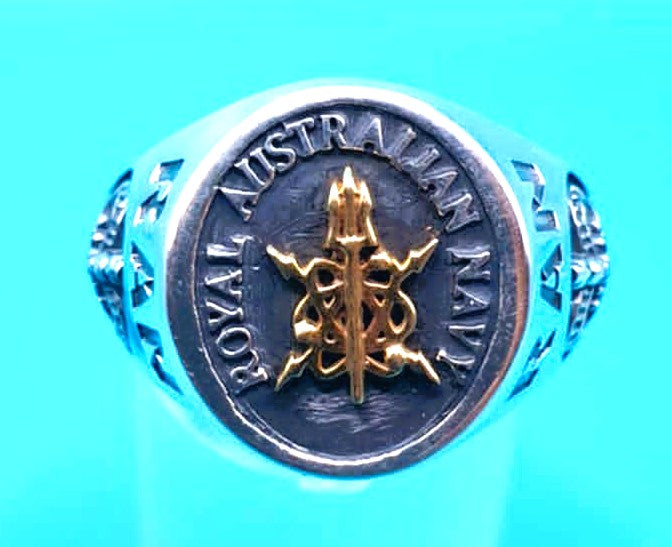 RAN Electronics Warfare Black Oxidized Ring