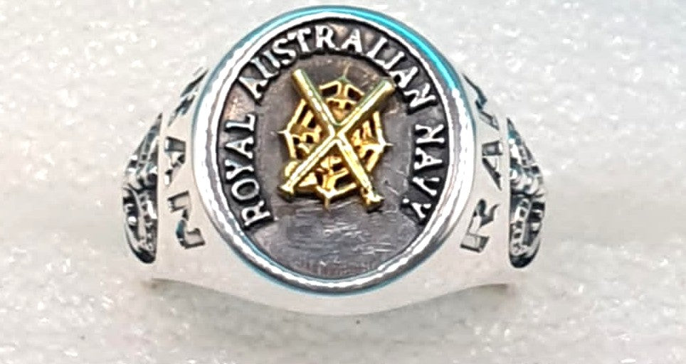 RAN Combat Systems Black Oxidized Ring