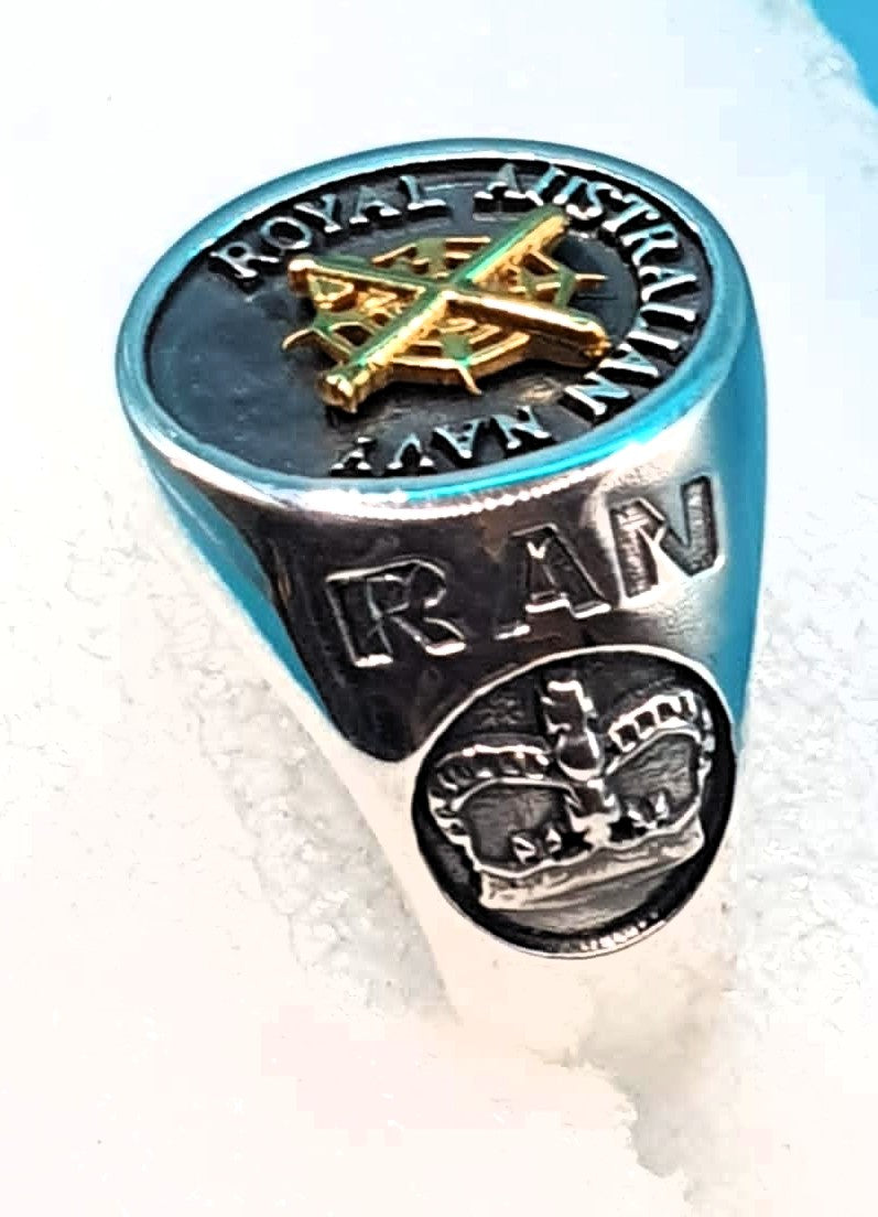 RAN Combat Systems Black Oxidized Ring