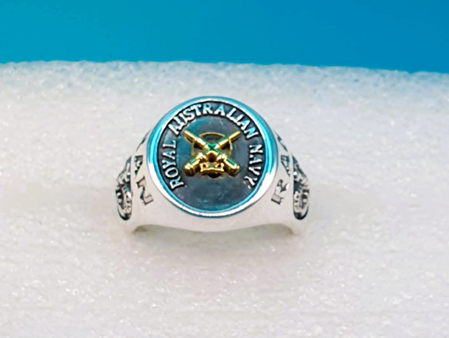 RAN Black Oxidized Boatswains Ring