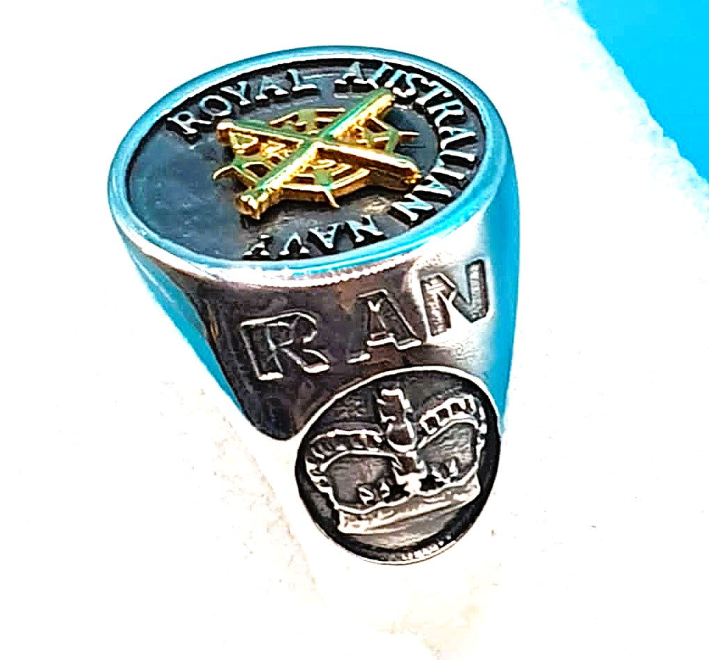 RAN Combat Systems Black Oxidized Ring