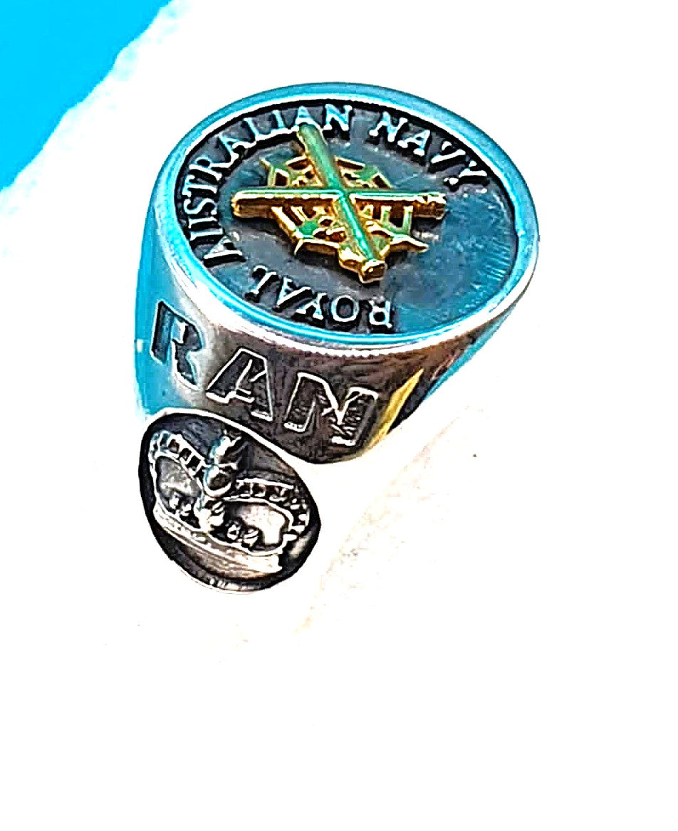 RAN Combat Systems Black Oxidized Ring
