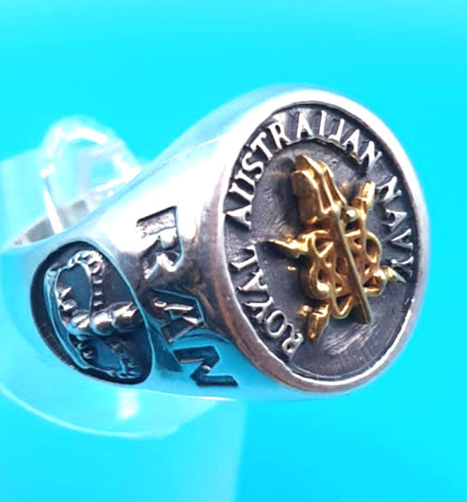 RAN Electronics Warfare Black Oxidized Ring