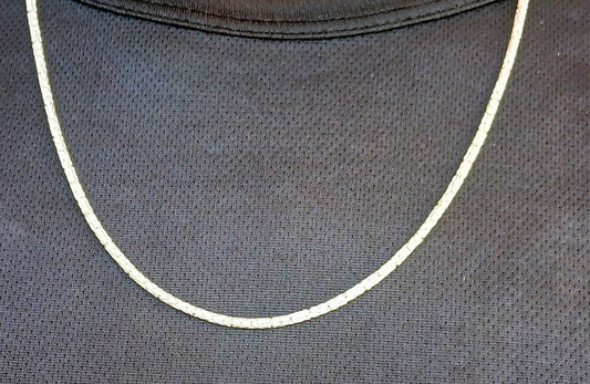 Rattan Necklace 60cms Long Sterling Silver