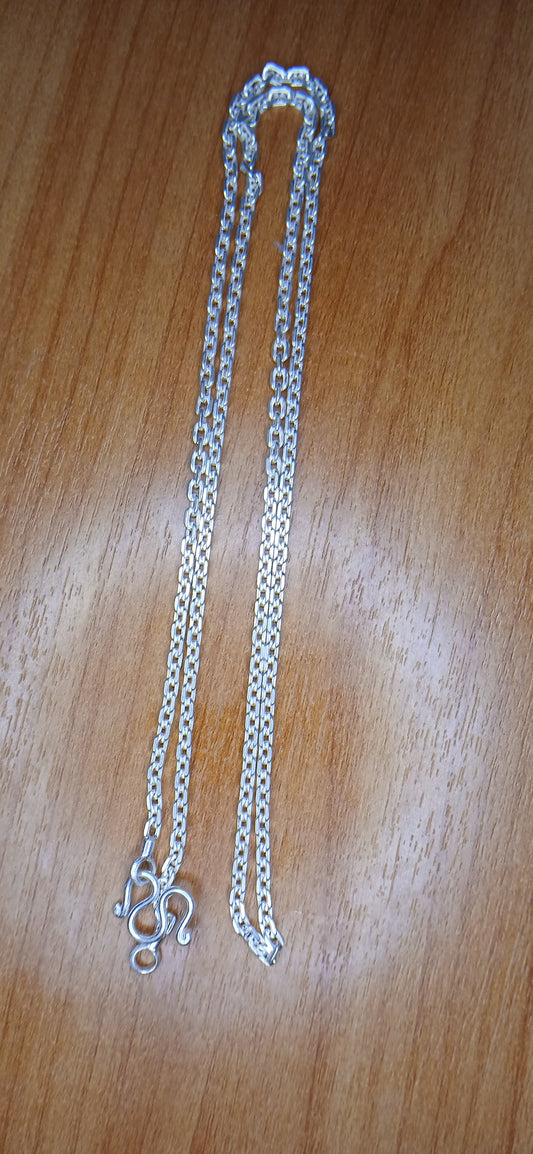 Cut Necklace 60cms Long Sterling Silver