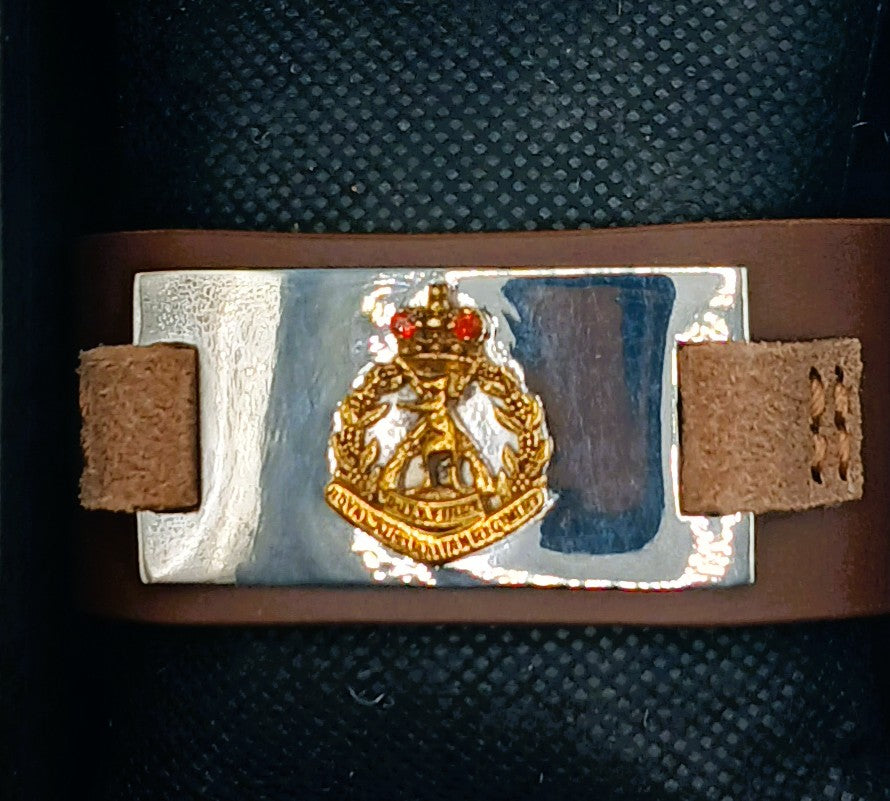 Hand Crafted Leather Wrist Band Royal Australian Army  Regiment