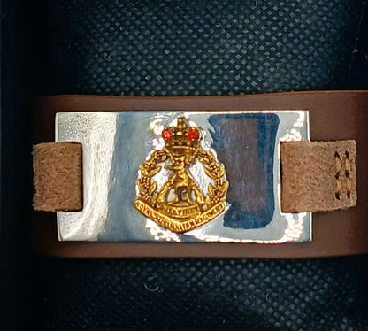 Hand Crafted Leather Wrist Band Royal Australian Army  Regiment