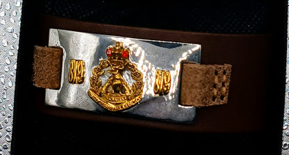 8/9 Royal Australian Army  Regiment Leather Wrist Band