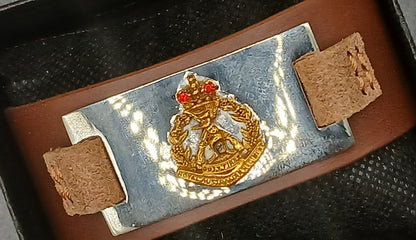 Hand Crafted Leather Wrist Band Royal Australian Army  Regiment