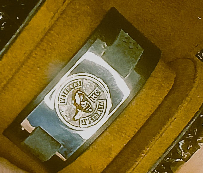 Hand Crafted Leather Wrist Band Veterans MC Club Australia