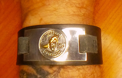 Hand Crafted Leather Wrist Band Veterans MC Club Australia