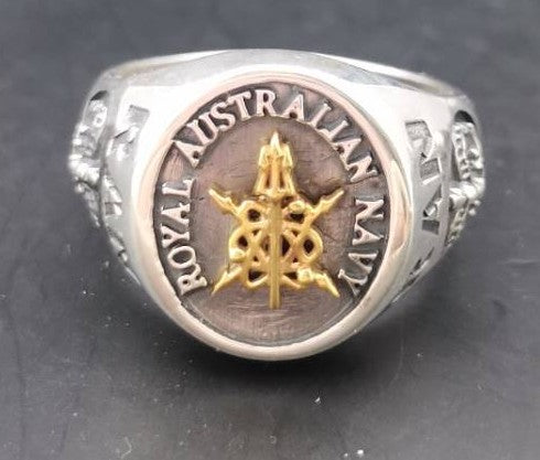 RAN Electronics Warfare Black Oxidized Ring