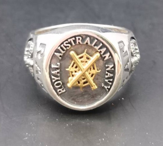 RAN Combat Systems Black Oxidized Ring