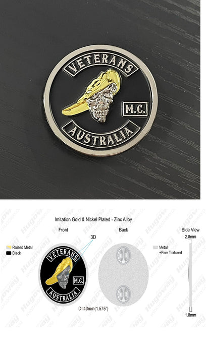 Veterans Motorcycle Club Large Tie Pin Members Only